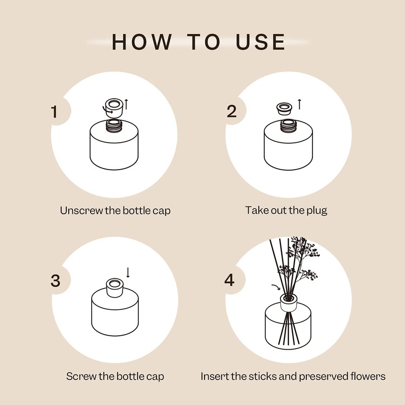 Cocorrína Premium Reed Diffuser Set with Preserved Baby's Breath &