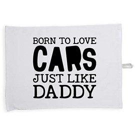 Hippowarehouse Born to love cars just like daddy Tea Towel Eco Printed Dish Cloth Kitchen accessory 50cmx70cm 100% Cotton