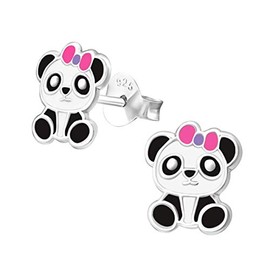 Panda Earrings 925 Sterling Silver