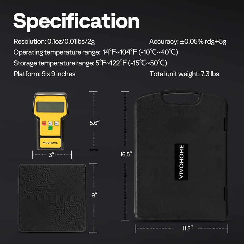 VIVOHOME 110 LB High Precision Electronic Digital Refrigerant Charging Weight
