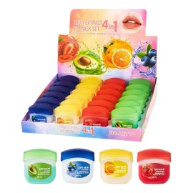 Set 24 Mascarillas Hidratantes Para Labios Con Extracto Frut Normal Día/noche