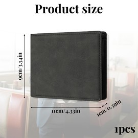 1Pc Leather Wallets Mens Slim Resistant to Wear and Tear Wallet with Card Holder Banknote Compartments and Coin Pocket Black Wallets Bifold Wallets for Work Business or Travel Minimalist Purses