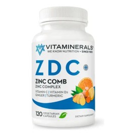 Zinc Vitaminerals Vitamina C D3 Cúrcuma Jengibre 120 Cápsulas                                                                                         