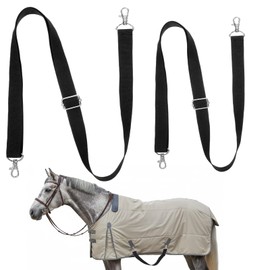 2 cinghie elastiche regolabili di ricambio per coperta di cavalli, con doppi bottoni girevoli