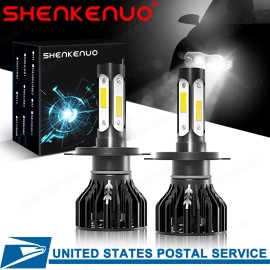 SHENKENUO White H4 9003 LED Headlight Bulbs Car & Truck Parts Hi&Low Dual Beam Kit 6000K