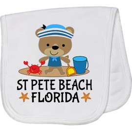 inktastic St Pete Beach Florida Baby Burp Cloth White 41656
