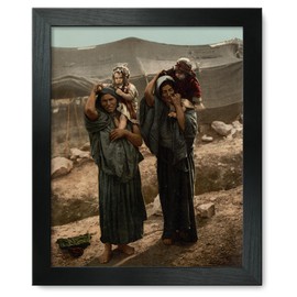 Framed Print 12x15: Bedouins And Children Outside Tent, Holy Land, circa 1890