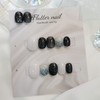 Black Glitter Pixie Handmade Nail Tips - Short Oval Mini