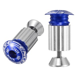 HARFINGTON Bike Handlebar End Plugs Aluminum Bar End Caps 18-20mm Adjustment Expanding Locking with Screw for MTB Road BMX Fixed Gear Bike, Blue