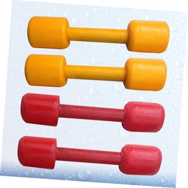 Mikinona 2 Pairs Wooden Dumbbell for Hand Grip Lightweight Portable Fitness Dumbbells Red and Yellow Durable Exercise Tool for Hand Eye Coordination and Arm Strength Training at Home Gym