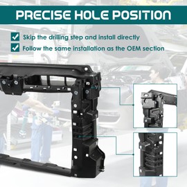 Radiator Support Assembly for 2013-2016 VW Jetta 1.4L, Front Radiator Core Support Assembly Replacement for 5C6805588Q, VW1225169, Fit for VW Jetta Radiator Support