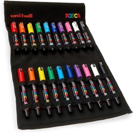 Posca PC-1M and PC-1MR Paint Marker Pens 0.7mm 20 in Canvas Film