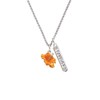 Delight Jewelry Silvertone Hot Orange Hibiscus Flower Silvertone Forever Bar