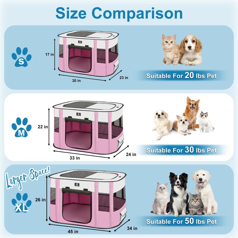 X-ZONE PET Dog Playpen, Puppy Cat Play Pen Portable Foldable