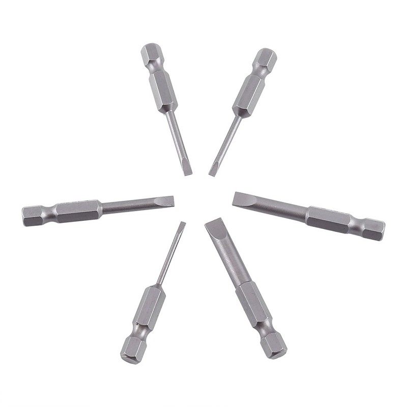 6pcs 50mm 2.0-6.0mm 0.25" Hex Shank Alloy Flat Head Magnetic