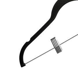 Softflame Velvet Pants Hangers Pack of 24, Non-Slip Skirt Clothes Trousers Hangers with Adjustable Clips, 360 ° Swivel Hooks Black/Silver