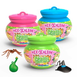 CRAZE Magic Slime Bibi Blocksberg Set of 3 Magic Toy Slime Including Toy Figure Children's Slime in Cauldron 31025, Colourful, Medium