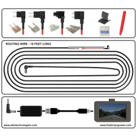 Elko Technologies Universal Hardwire Kit for Dash Cam (12/24 VDC Compatible)