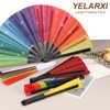 YELARXI Large Folding Fans for Line Dancing, Foldable Decorative Handheld