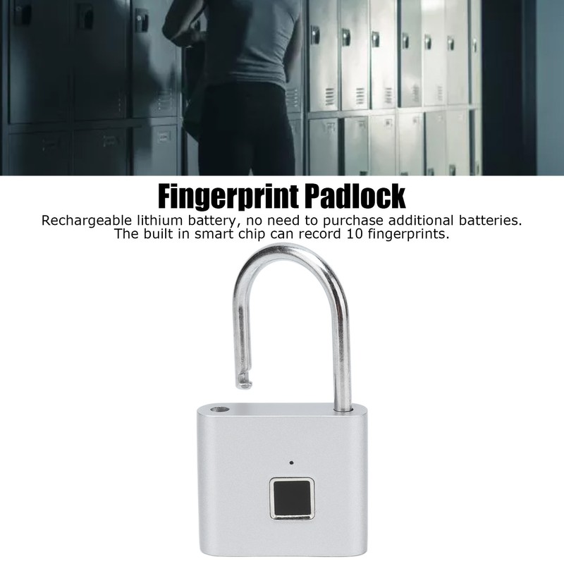 Fingerprint Padlock Zinc Alloy Smart Office Home Cabinet Door Dormitory