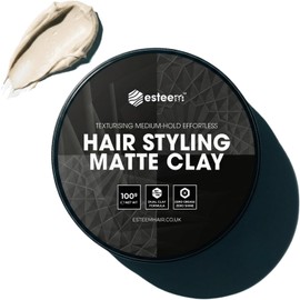 Esteem Hair Styling Matte Clay for Men | 100g | Medium-Hold Hair Clay with Natural Matte Finish | No Shine Men’s Hair Clay for Textured Styling | Short & Medium Hair | Effortless Styling