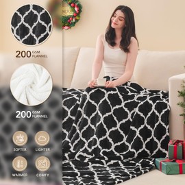 Homemate Heated Blanket Electric Throw - 50“x60“ Heating Blanket with 10 Fast Heat Levels 8 Hours Auto Off Soft Cozy Flannel Over-Heated Protection ETL Certification Keep Warming in Home