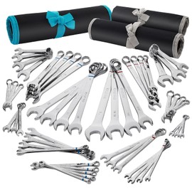 DURATECH 52-Piece Combination Wrench Set, Regular & Stubby, SAE & Metric
