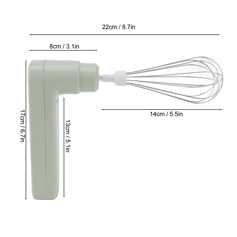 Electric Egg Beater 800mah Rechargeable Cordless Hand Blender Efficient Handheld