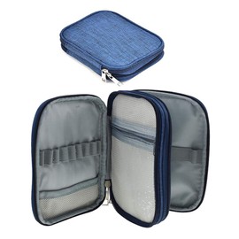 Hosoncovy Crochet Hook Case, Storage Bag Organizer for Various Crochet Hooks/Needles and Crochet Accessories, Zip up Case with Double Layer(Empty Case Only)