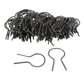 EZ Twist 1 5/8" OD x 8 Gauge Preformed Steel Tie Wire - Fence Ties - 100 Pack (Black Vinyl Coated)