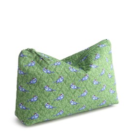 Premium Cotton Large Pouch, Green Birds, One Size