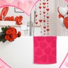 DERTE 2 Pcs Heart Valentine's Day Hand Towels Set Red
