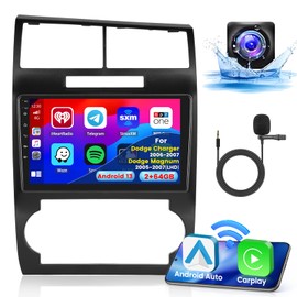Inefala 2G 64G Radio for Dodge Charger 2006-2007 for Dodge Magnum 2005-2007 Android 13 CarPlay Car Stereo 9'' Touch Screen Android Auto AHD Backup Camera Bluetooth GPS WiFi FM RDS