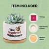 The Squirrel Whisperer Ceramic Succulent Plant Pot with Bamboo Tray