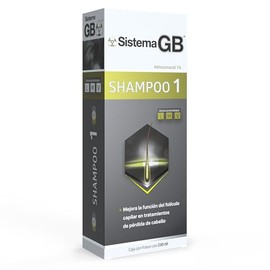 Sistema GB SHAMPOO 1 Hombre, con Ketokonazol que ayuda a normalizar y mejorar las funciones del folículo, frasco 230 ml