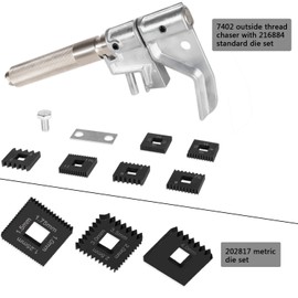 7402 Universal Outside Thread Chaser and 202817 Metric Die Set (3 Dies) for Thread Repair Tool, Similar to OTC 7402, 202817