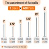 Mr. Pen- Nail Assortment Kit, 400 PCS, 6 Sizes, Silver,