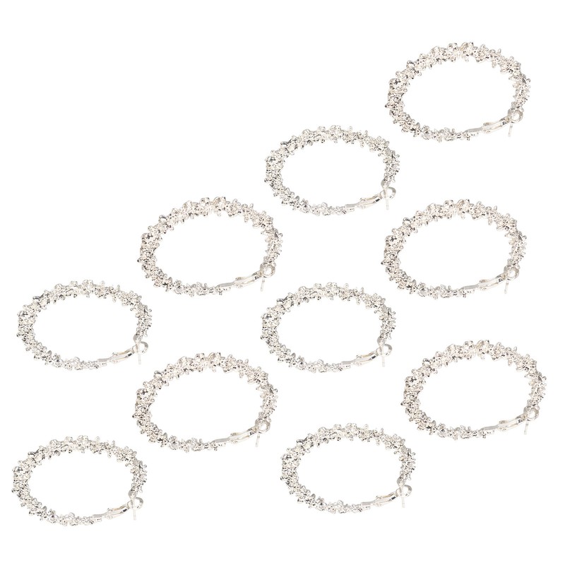 5 Pair Silver Hoop Earrings Retro Simple Lightweight Zinc Alloy