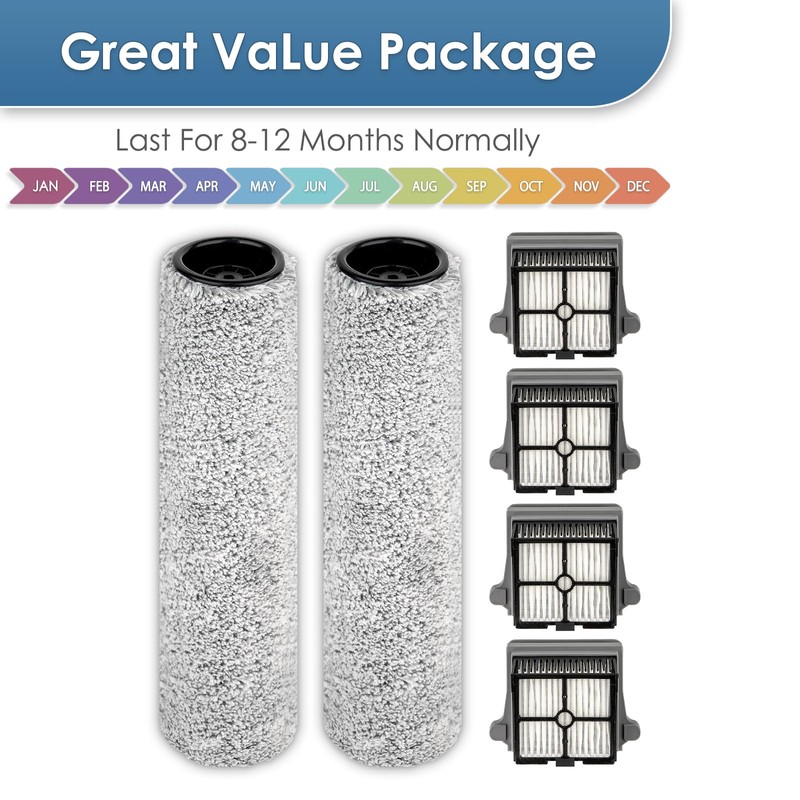 【Version 2 Detachable】(6 Pack) S7 Pro Brush Rollers and HEPA