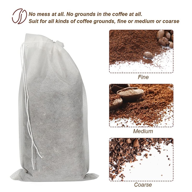 50pcs No Mess Cold Brew Bags, 6x10 inch Disposable Coffee