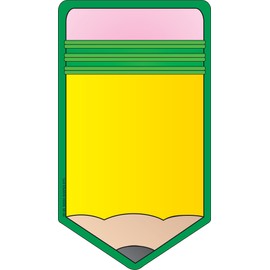 SHAPES ETC. 50 Sheets Pencil Large Notepad 5in x 7in size Back to School Classroom Bulletin Board Decor Cute Notepads Teacher Notes Kids Crafts Messages Reminders School Theme Notepad USA Made