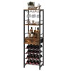 IBUYKE Wine Rack Freestanding Floor, Bar Cabinet for Liquor and