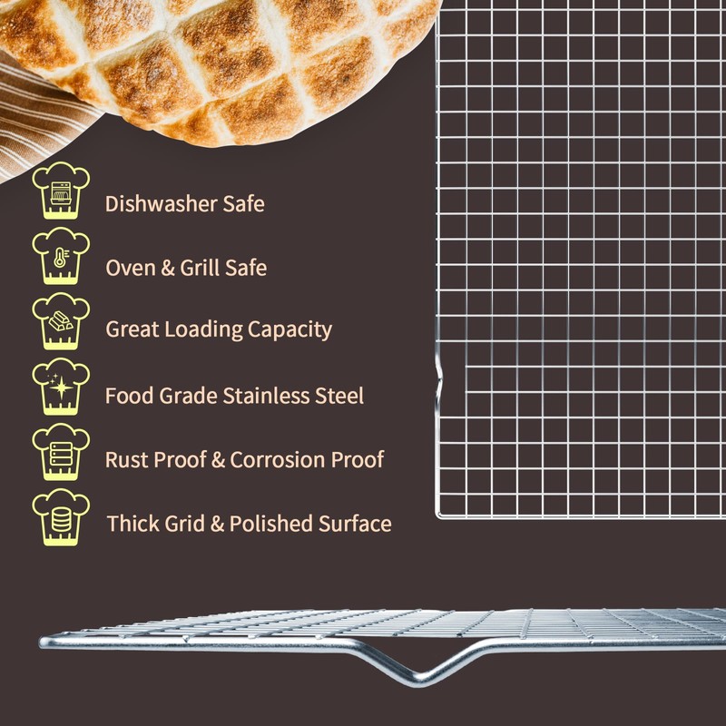 Cooling Rack for Baking, 16x10 Inches Baking Rack, Thick Wire