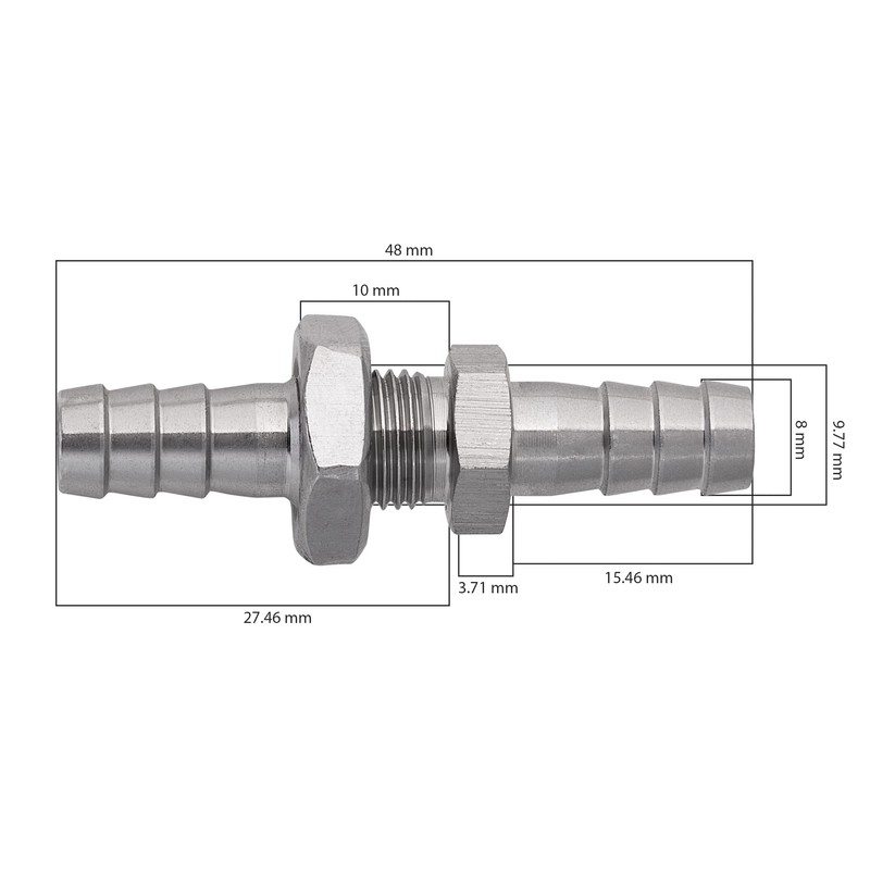 Hose Barb Bulkhead Stainless Steel Barbed Tube Pipe Fitting Coupler