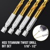 MACXCOIP Hex Shank Drill Bit Set, 30Pcs HSS Titanium Twist