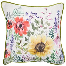 Evans Lichfield Wild Flowers Emma Cushion Cover, Multi, 43 x 43 cm