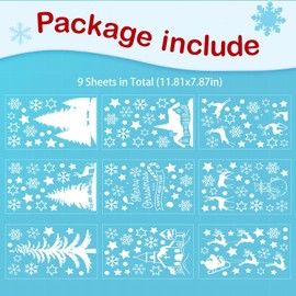 Weihnachtsdeko Fenster,Window Decorations, Christmas Decorations, Weiß Revery Winter Christmas Window Stickers Aufkleber Dekorationen Home Office Decor,9 Blatt