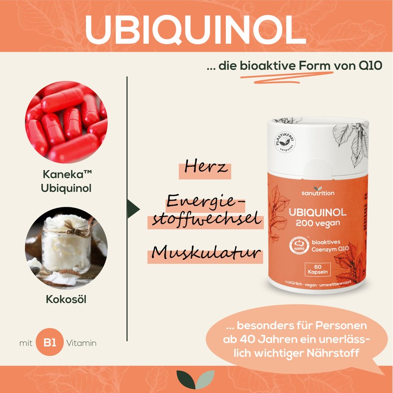 Sanutrition Kaneka Ubiquinol 200 mg | 60 Kapseln | Bioaktives