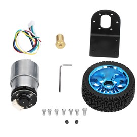 Encoder Motor Set, Dc Motor Encoder Balance Car Encoder Motor DC 12V Encoder Motor with Bracket Wheel for Printer, Robot, Balance Cars, Diy Smart Cars, and Electric Toys (178RPM)