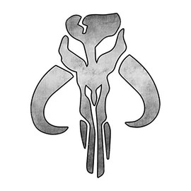 Bargain Max Decals Mandalorian Inspired Skull Silver Metal Window Laptop Car Sticker 6"